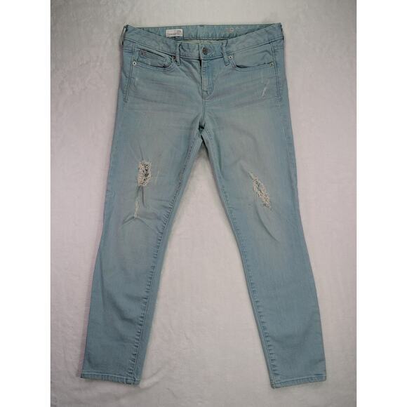 Gap 1969 29r Always Skinny Distressed Sea Foam Green Denim Jeans (34W 29L Fit) - Picture 1 of 15